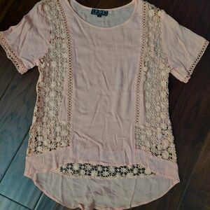 Pol Short Sleeve Lace Top